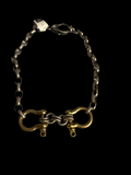 Double Snaffle Choker Rolo Silver/Gold