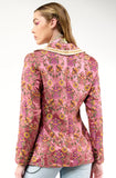 Renaissance Silk Mauve Pink Jacquard Blazer Reversible