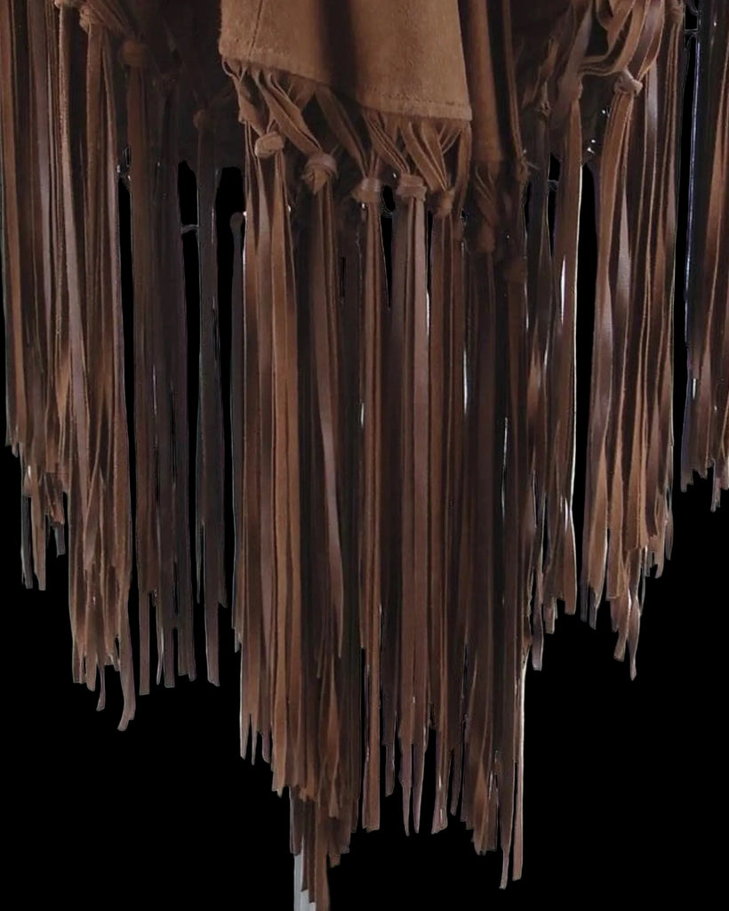 Tons of Fringe Suede Cape