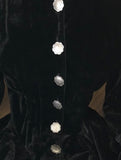 Vintage Maxi Velvet Dress M Studs Crosses