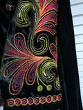 Vintage XS Velvet Dress Embroidered Double D Ranchwear