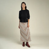 PEARLA SLIP SKIRT CHINATI CHEVRON FLAX