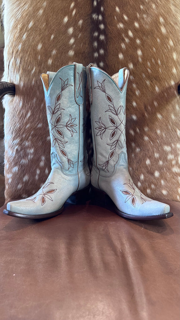 New Old Gringo YKY 7.5  Blue Bronze Inlays Boots