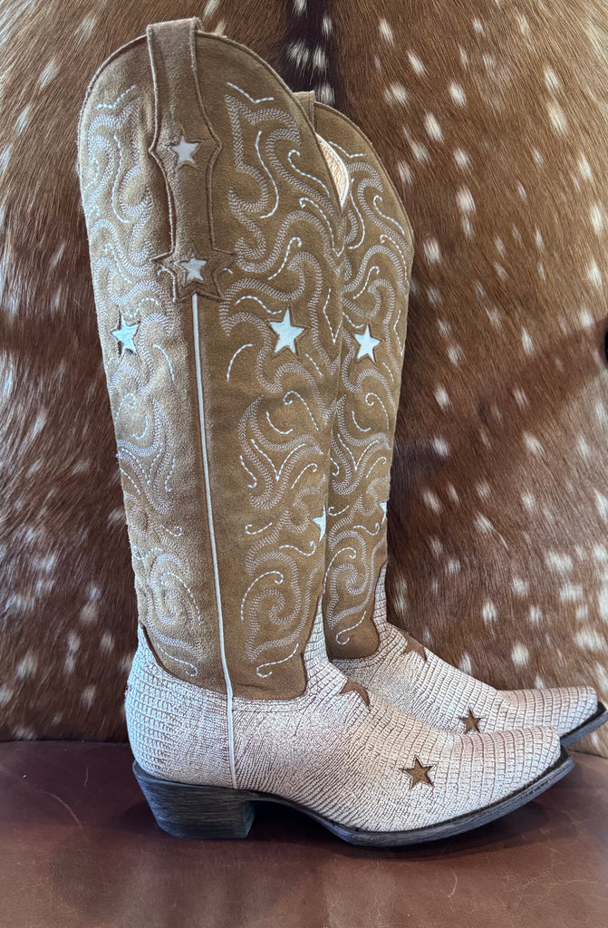 YKY Old Gringo Jena Star Inlay Crackle Boots 8