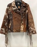TONS of Fringe Brazilian Cowhide Jacket L NWT