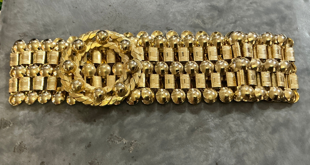 Vintage Gold Metal Adjustable Belt XS