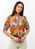 Flower Power Harlequin Blouse