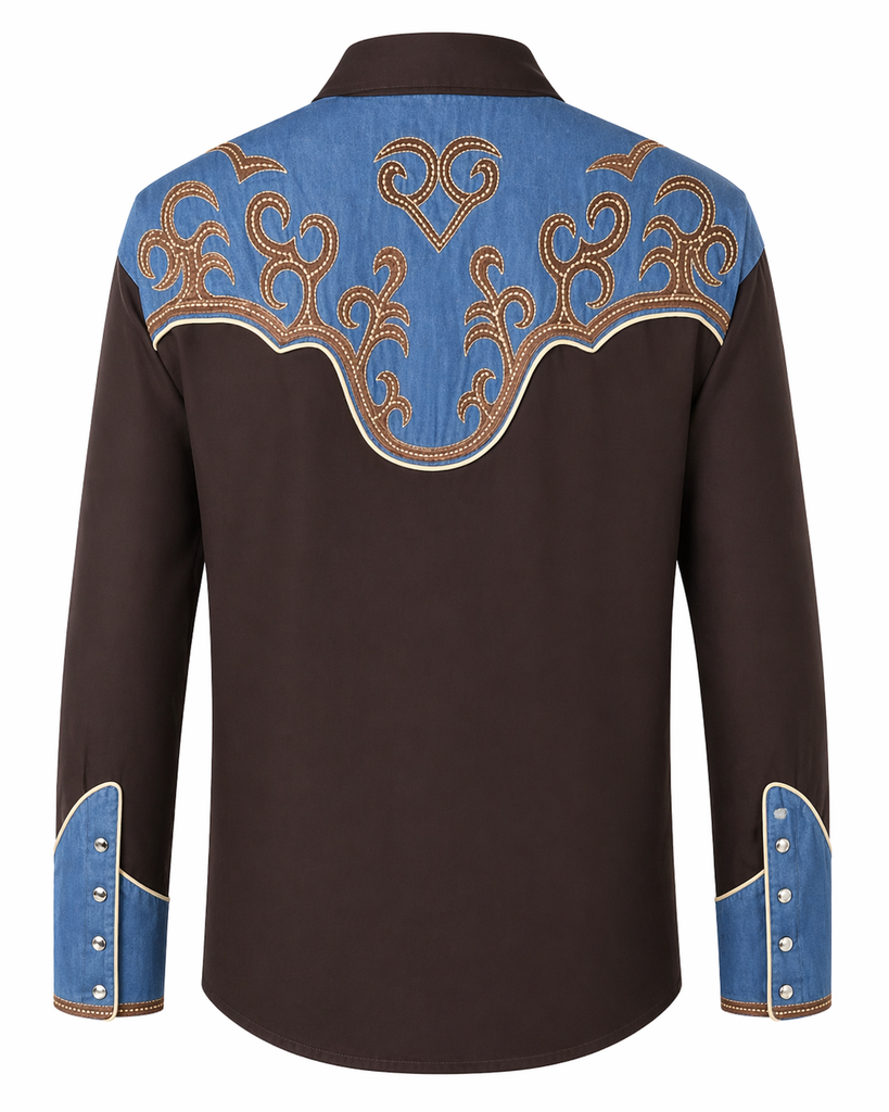 Vintage Western Shirt M Pearl Snaps Embroidered