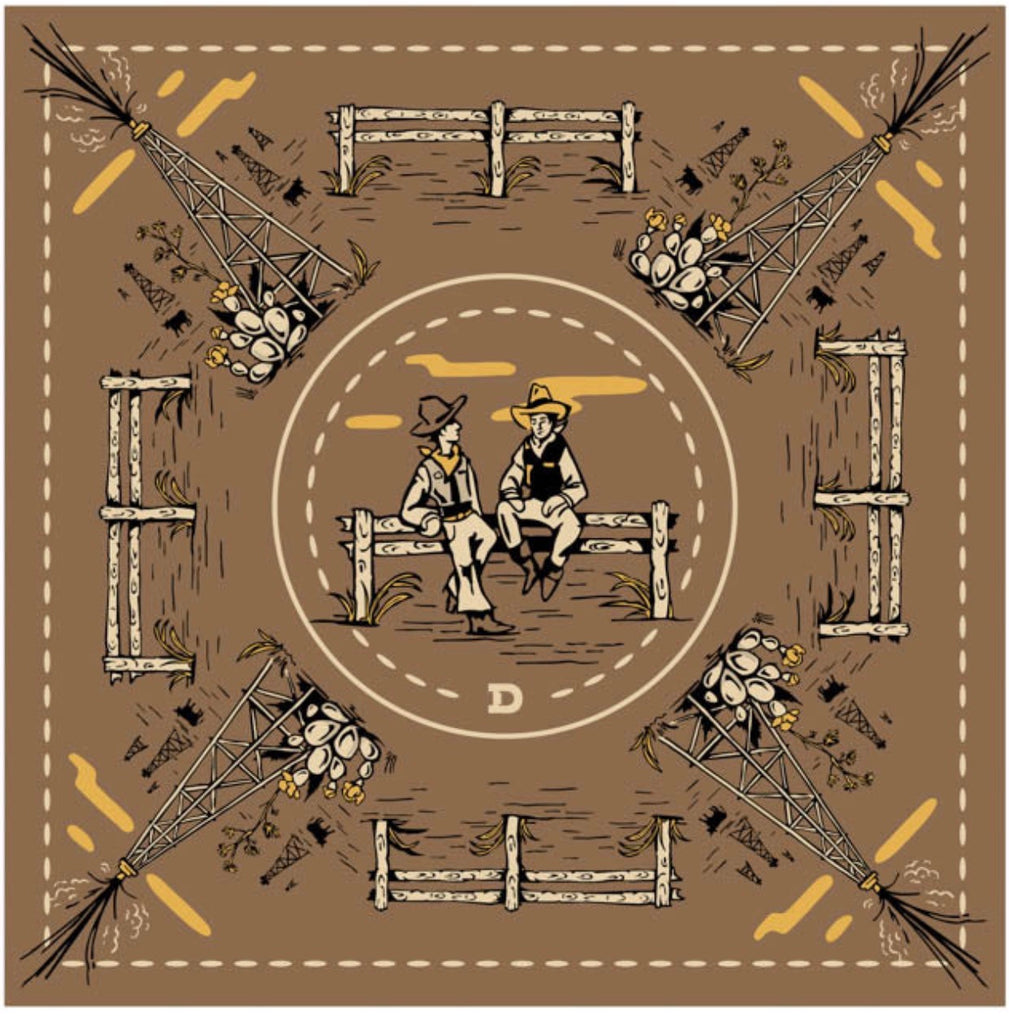 Oil Camp Silk Scarf Double D Ranch