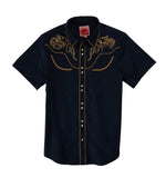 The Prescott Western Shirt Lariat Navy/Gold