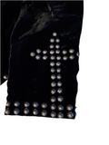 VINTAGE VELVET JACKET CROSS STUDS