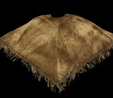 Lamb Suede Patricia Wolf Hand Painted Poncho Vintage