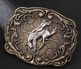 Bronc Rider Western Belt Buckle Bronze