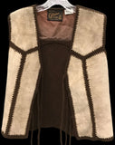 Vintage Suede Knit Set Vest Skirt M