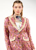 Renaissance Silk Mauve Pink Jacquard Blazer Reversible