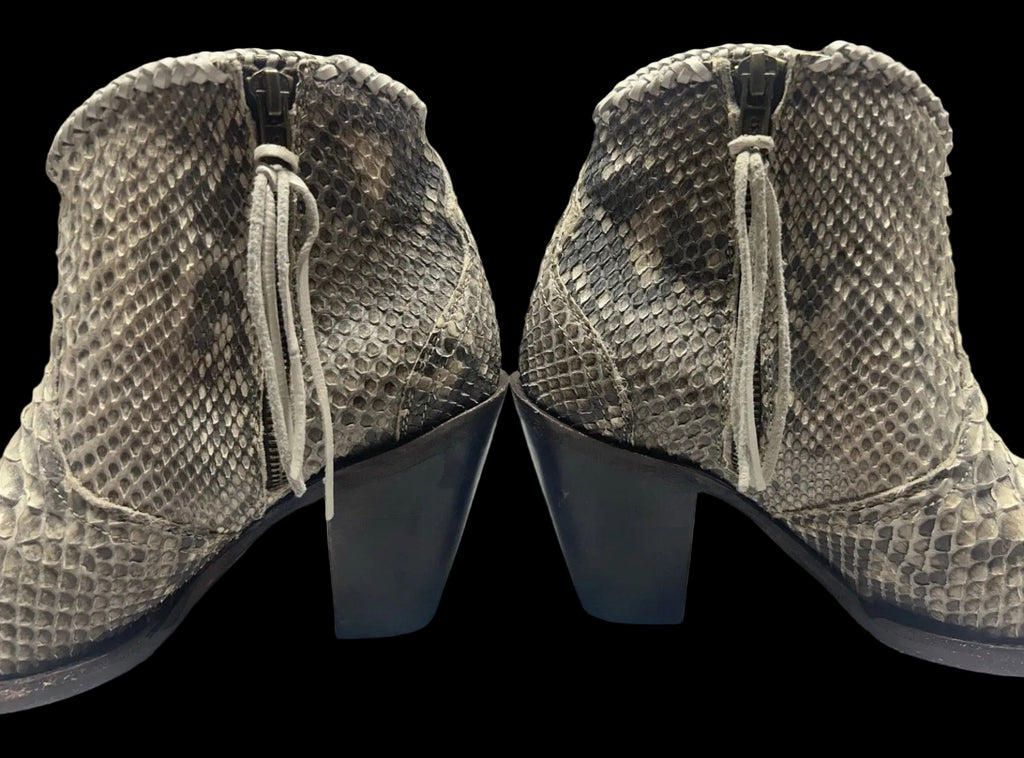 Python Snakeskin Short Boots 10B Mint