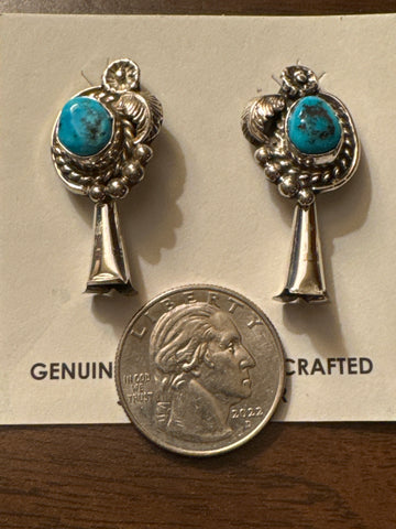 DONOVAN NEZ NAVAJO SS TURQUOISE EARRINGS