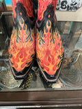 NWT SUPER RARE FIRE FLAMES INLAY BOOTS 9.5D