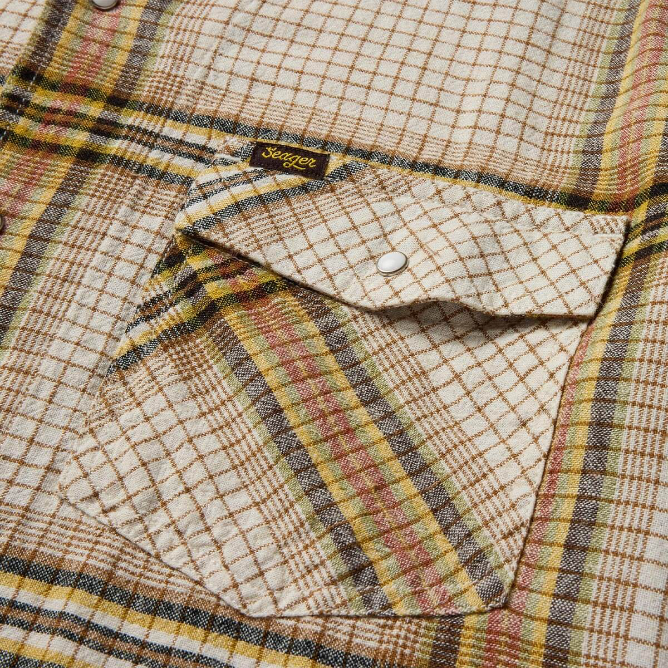 Whippersnapper S/S White Grid Pearl Snap Shirt