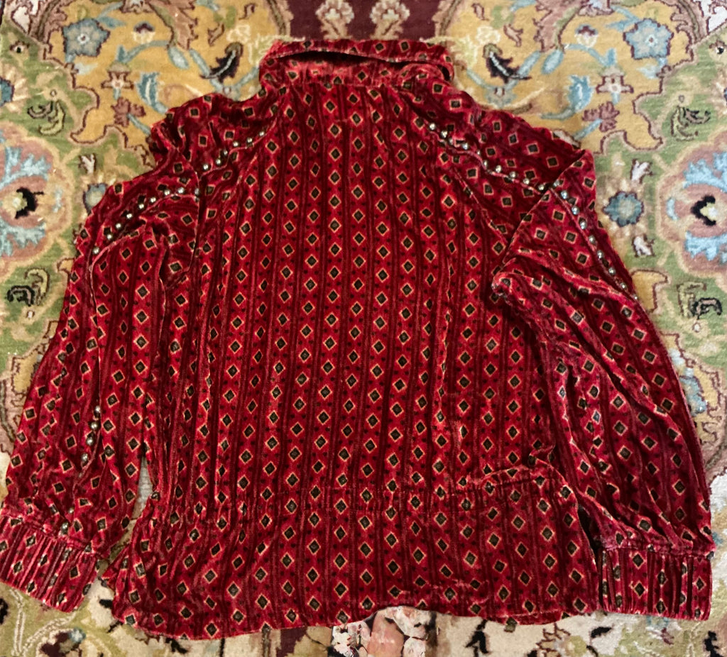 Double D Ranch Shirt Jacket Pueblo Perdido Velvet Studded S