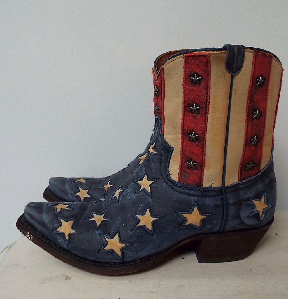 Stars & Stripes Old Glory Patriotic Western Boots 8B USA