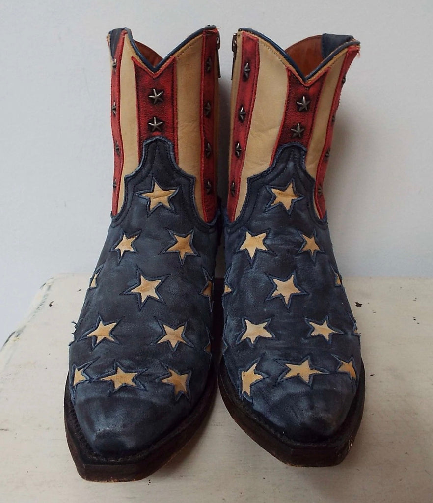 Stars & Stripes Old Glory Patriotic Western Boots 8B USA