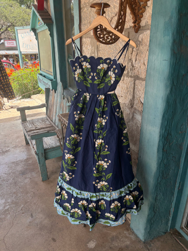 Midnight Garden Scalloped Sundress