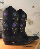 Larry Mahan Vintage Boots 9B Flowers