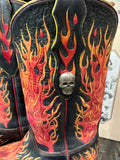 NWT SUPER RARE FIRE FLAMES INLAY BOOTS 9.5D