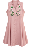 Vintage Manuel 10 Pearl Snap Embroidered Dress