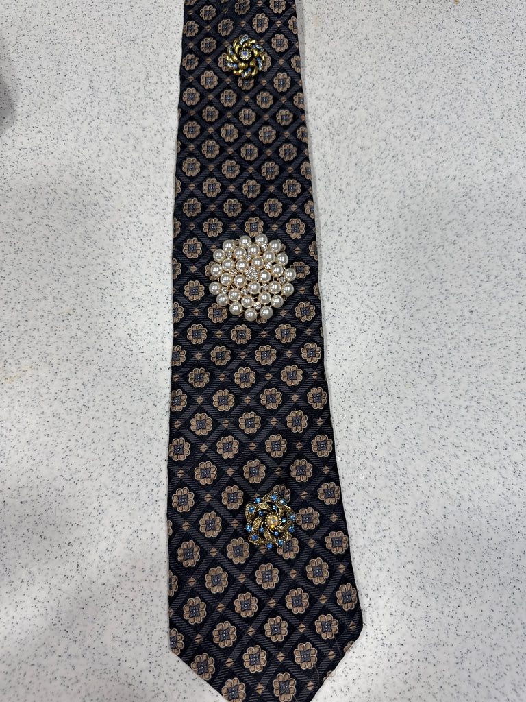 Vintage Silk Tie Custom Brooches #8