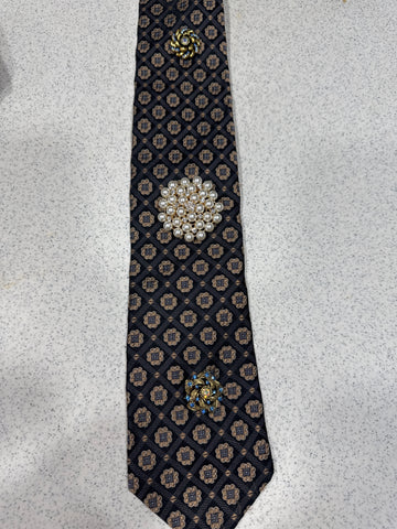 Vintage Silk Tie Custom Brooches #8