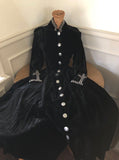 Vintage Maxi Velvet Dress M Studs Crosses