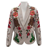 Desert Bloom Horse Embroidered Western Blazer