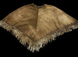 Lamb Suede Patricia Wolf Hand Painted Poncho Vintage