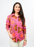 Groovy Daisy Button-Up Blouse