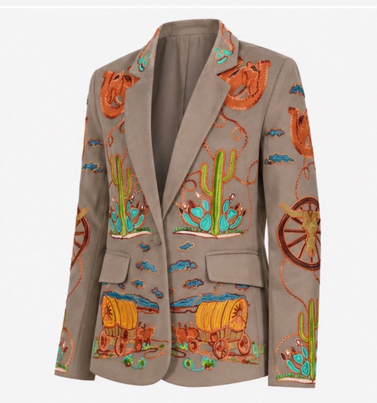 Western Trail Embroidered Blazer