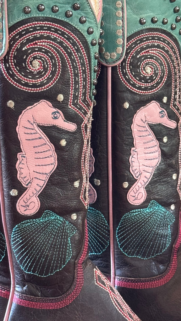 New Old Gringo Sia Sea Horse Cowboy Boots 7.5