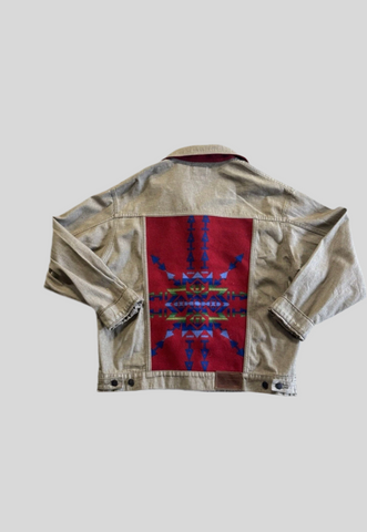 Cream Denim Blanket Back Jacket XL