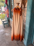 Ombre Sleeveless Maxi Dress Tie Ruffle Neck