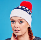 Luxury Faux Fur Pom Pom Knit Hat