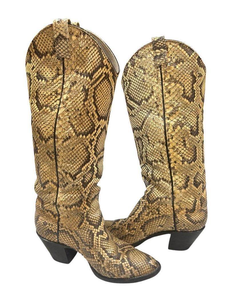 Vintage Larry Mahan 15”Python Boots 8N VGC