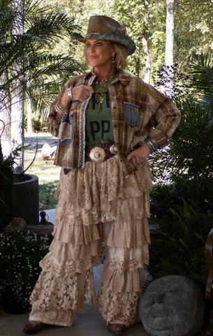 Leather Wrap Bracelet with Skull and Wings