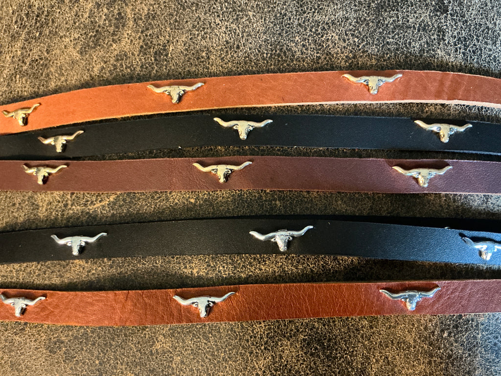 Longhorn Leather Tie Hatband