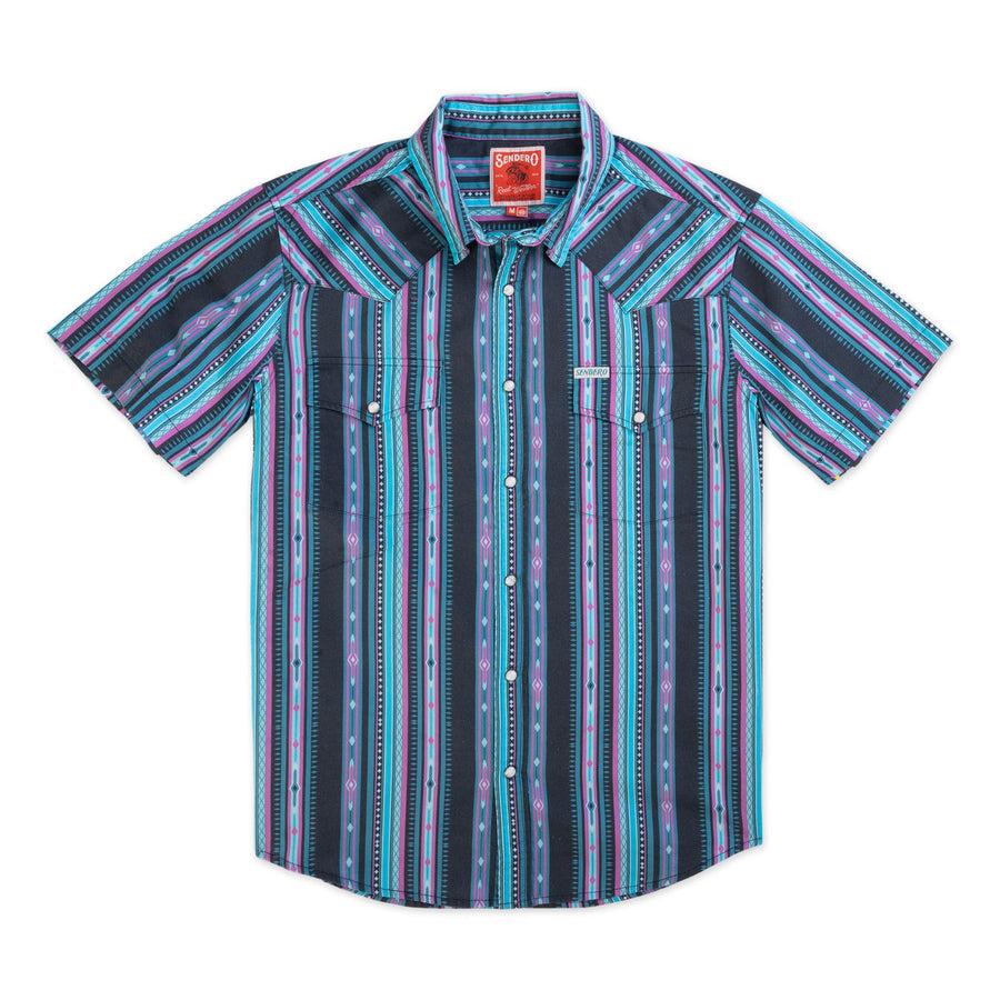 THE WYATT PEARL SNAP S/S SERAPE SHIRT