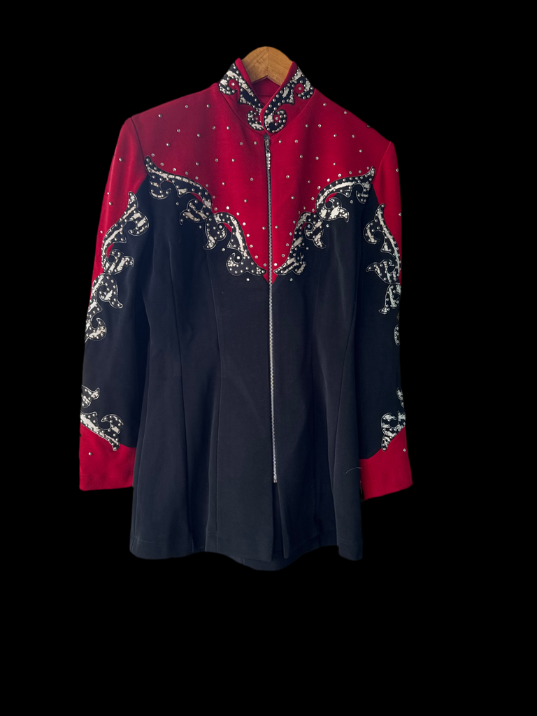 Red Blk Zip Zebra Jacket M
