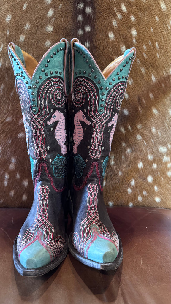 New Old Gringo Sia Sea Horse Cowboy Boots 7.5