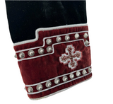 Vintage Black Velvet Jacket Crosses Studs