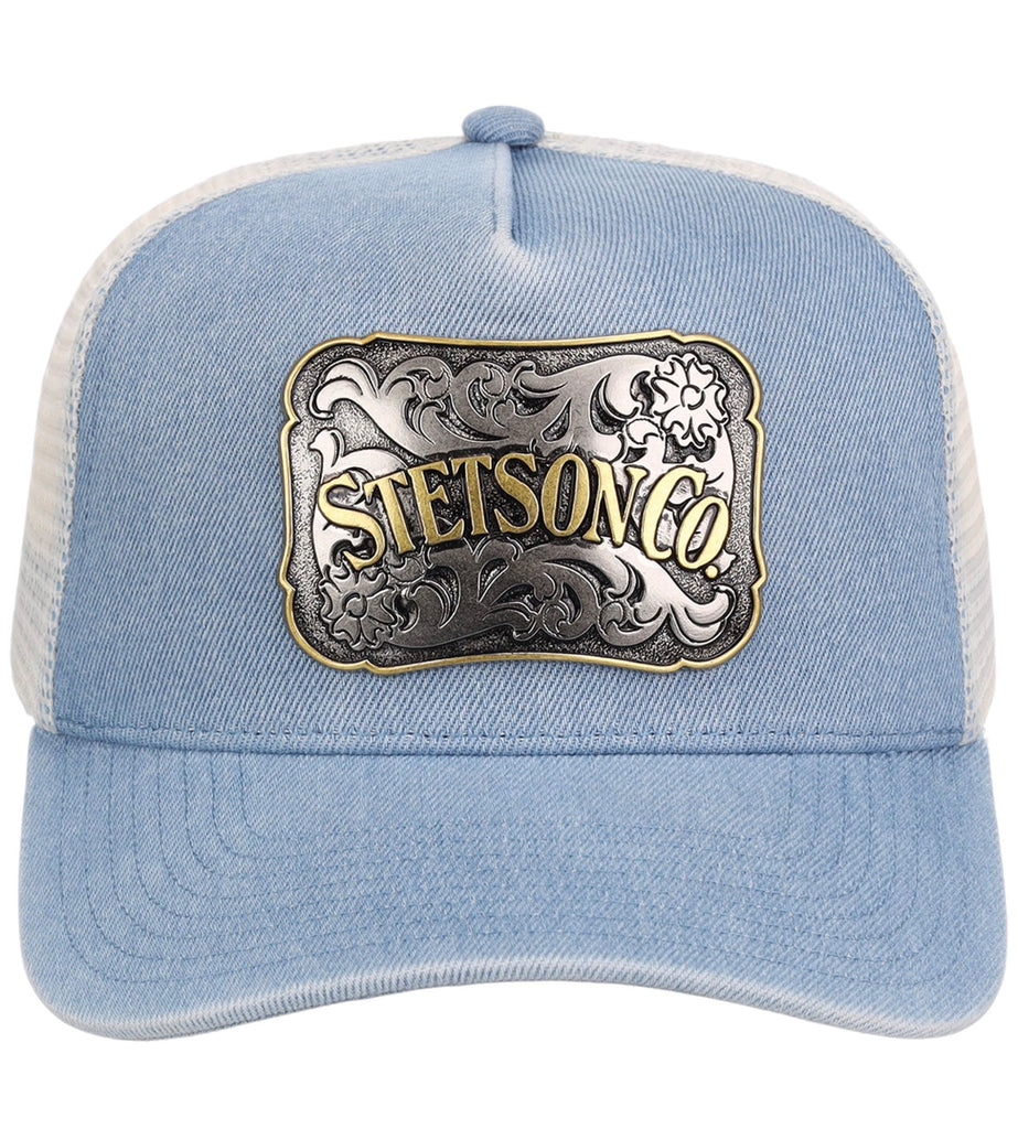 Stetson Denim Metal Logo Buckle Western Cap