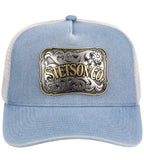 Stetson Denim Metal Logo Buckle Western Cap